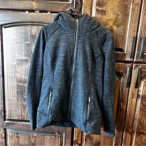 Athleta Black Utility Jacket with High Collar and Elastic Cuffs